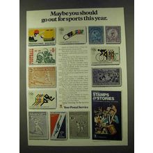 1974 U.S. Postal Service Ad - Go Out for Sports