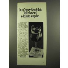 1975 Almaden California Gamay Beaujolais Wine Ad
