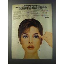 1981 Aziza Crme Shadow Duos Ad - Finger-Shading