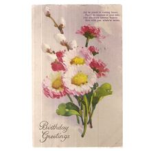 BIRTHDAY GREETINGS .. used vintage postcard 1928 postmark