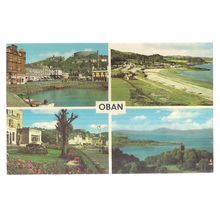 OBAN, SCOTLAND multiview used vintage postcard 1969 postmark =