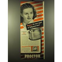 1950 Proctor Toaster Advertisement - Jeanne Crain