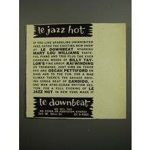 1952 Le Downbeat Club Advertisement- le Jazz hot