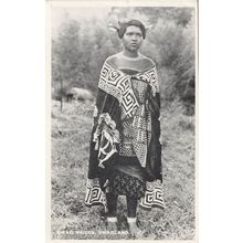 Swazi Maiden Woman Swaziland Vintage African Real Photo Postcard