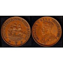 South Africa Penny 1934 Used Coin Ship 1D Geo V
