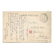 Postcard WW1 Belgium Senzeilles church British soldier 1918 FPO54 54 Division