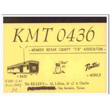 kmt-0436 al killen san antonio texas 1960s cb qsl vintage postcard