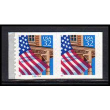 2915A 32c U.S. Flag Over Porch Very Fine MNH CNP Left 33333A P/UL PA1796
