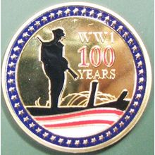 WWi 100th Anniversary. Challenge Coin. 1.50". 85b.