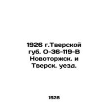 1926 Tverskoye gub. O-36-119-V Novotorzhskoye and Tverskoye uyezd. In Russian /