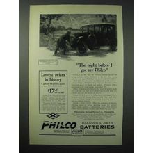 1923 Philco Diamond Grid Batteries Ad - Night Before