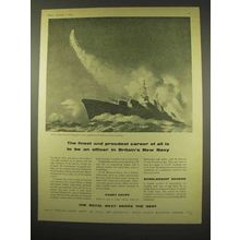 1959 Royal Navy Ad - Hampshire Guided Missile Destroyer