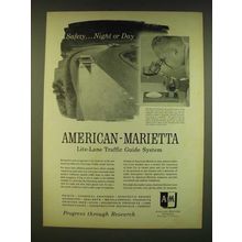 1961 American-Marietta Lite-Lane Traffic Guide System Ad - Safety Night or day