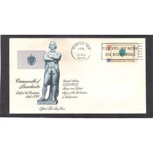 FDC Fleetwood 1638 13c Massachusetts (Cachet-U/A) CV01178