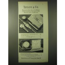 1948 Tiffany & Co. Ad - Ring Watch, Vanity Case, Lipstick Brush, Wrist Watch