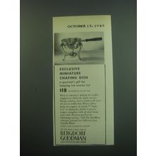 1949 Bergdorf Goodman Miniature Chafing Dish Advertisement