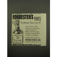 1950 Forrester's Ruby Port Ad - Forrester's ports the gourmets' choice