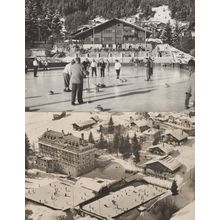 Adelboden Kurhotel Hotel Nevada Sports Curling Switzerland 2x Old Postcard