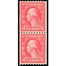 487, Mint NH VF/XF Coil Pair From Freshly Broken Roll - Stuart Katz