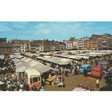 Gullivers Ice Cream Van at Market Square Northampton 1970s Postcard