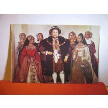 HENRY VIII & WIVES unused postcard by Madame Tussaud' London dated 1972 =