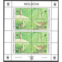 Moldova Birds WWF Corncrake Sheetlet of 2 sets 2001 MNH SG#382-385