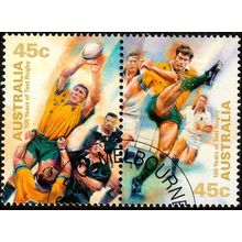 Australia 1999 Rugby 2 x 45c Used Stamps h