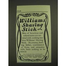 1903 Williams' Shaving Stick Ad - Refined Tastes