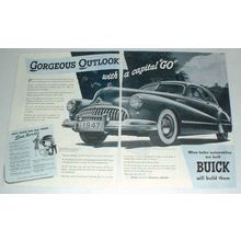 1947 Buick Car Ad - Gorgeous Outlook With Capital Go