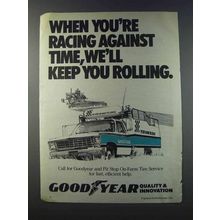 1981 Goodyear Pit Stop On-Farm Tire Service Ad - Racing