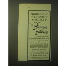 1948 Princess Hotel Ad - Announcing the re-opening February 1st