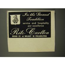 1953 Ritz-Carlton Hotel Ad - In the grand tradition
