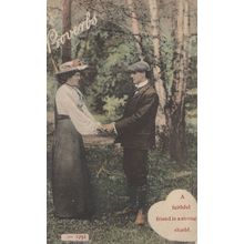 A Faithful Friend Is A Strong Shield Rare Proverb Old Postcard
