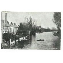 St Neots. River Ouse From Bridge. Cambridgeshire. A E J Series no 2