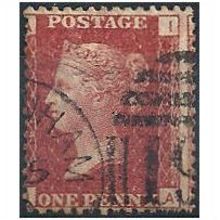 1864 SG43 1d Red Plate 215 Good/Fine Used "IA"