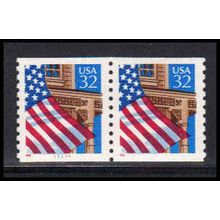 2913 32c U.S. Flag Over Porch Very Fine MNH SG CNP Left 11111 PA1701