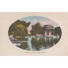 Roma Laghetto Di Villa Umberto Antique Italian Postcard