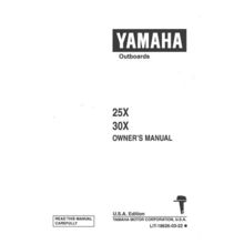 YAMAHA 25X 30X OWNERS MANUAL 1998 OUTBOARD MOTOR 132 PAGES ENGLISH USA EDITION