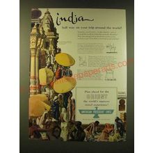1947 American President Lines Ad - India half way on your trip around the world