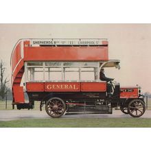 Shepherds Bush London 1910 B-Type Bus To Liverpool Street Postcard