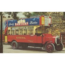 Dennis Built 1925 Bus LGOC D142 Baxters Butchers Transport Postcard