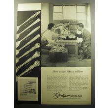 1957 Gorham Sterling Silverware Ad - How to feel like a million