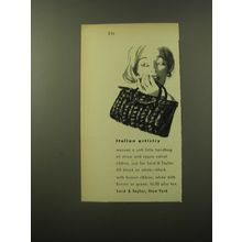 1960 Lord & Taylor Purse Ad - Italian Artistry