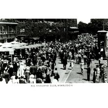 Tennis Fans Arriving At All England Club Wimbledon Rare Real Photo Postcard