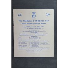 1958 MIDDLETON & MIDDLETON EAST HUNT POINT TO POINT RACECARD @ WHITWELL
