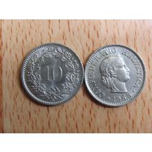 Switzerland 1965 10 Rappen Coin