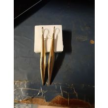 womens gold tone metallic hanging earrings