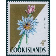 Cook Islands 1967 4c Water Lily 'WALTER LILY' error SG232A MNH
