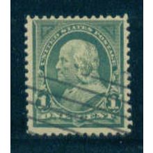 Used 279 1c Benjamin Franklin Just Clears M04424