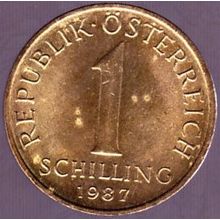 1987 Austria 1 Schilling Coin